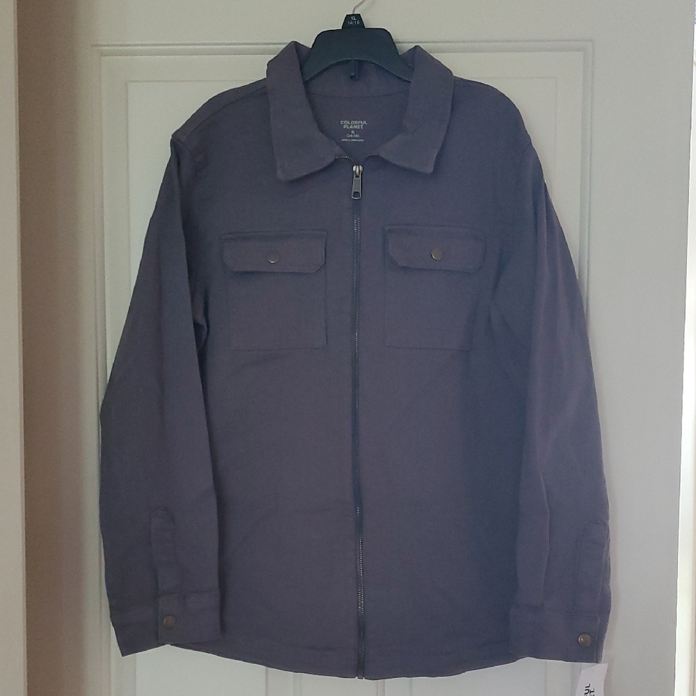 Boys Colorful Planet Denim Zip Up Jacket Size XL 14/16 XXL 18/20 NWT
